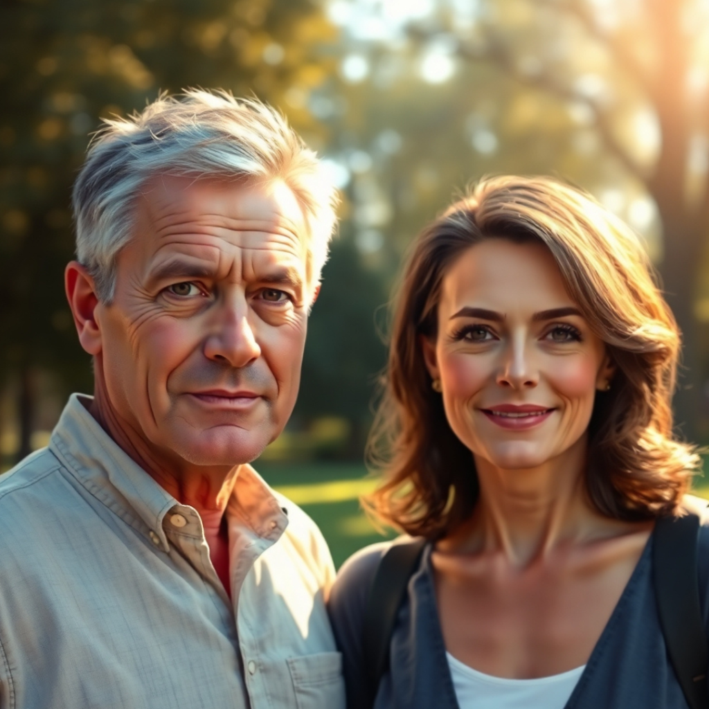 A man and woman stand outdoors looking hopeful after taking steps to address liver cancer symptoms.