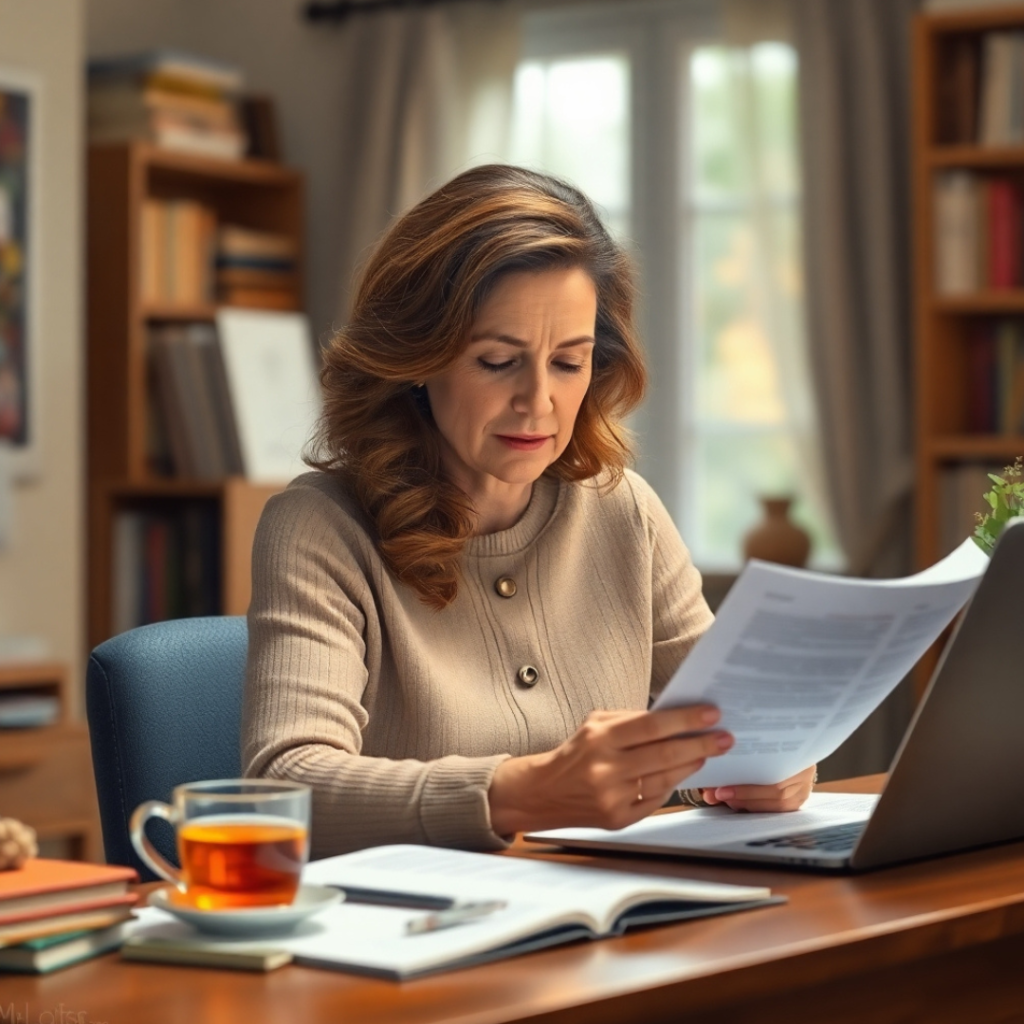 woman researching liver cancer symptoms and treatment options on her laptop.