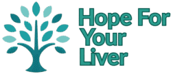 Hope For Your Liver logo featuring a stylized tree symbolizing liver health, healing, and holistic care